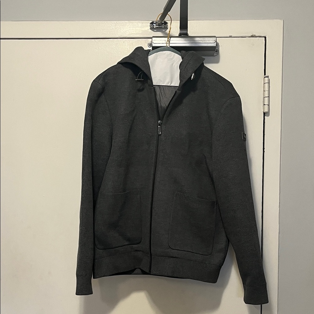 Men's Charcoal Zip-Up Hoodie Sweater - Brand Unknown